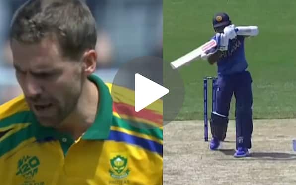 [Watch] Anrich Nortje Demolishes Kusal Mendis' Ego With A 145 KPH Rapid Bouncer